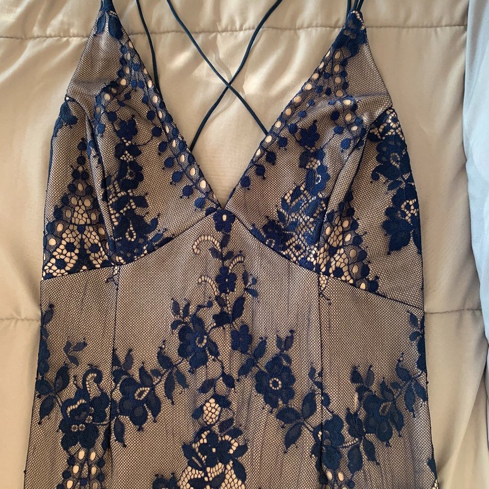 Lulu's Blossom Blue Lace Dress